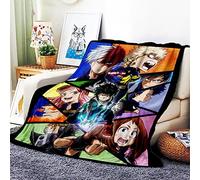 VOZMIO My Hero Academia Couverture De Lit De Couverture Douce Chaude en Flanelle De Haute Qualité Adaptée à Lacouverture De Climatisation Couverture Bébé Plaids en Flanelle (A,60x80in(150x200cm))