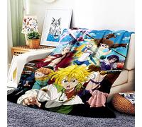 VOZMIO The Seven Deadly Sins Couverture De Lit De Couverture Douce Chaude en Flanelle De Haute Qualité Adaptée à Lacouverture De Climatisation Couverture Bébé Plaids en Flanelle (40x60in(100x150cm))