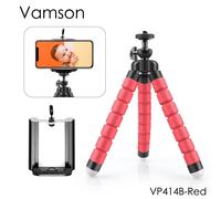 VP414B-Rouge - Vamson Mini trépied pour smartphone trépied Flexible support de téléphone portable support d'agrafe pour GoPro Hero 9 8 7 6 5 4 3 + 2 1 pour yi VP414
