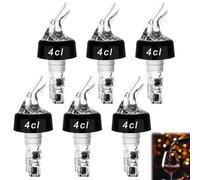 VPAFPEKG Bouchon Doseur Alcool 4cl, 6 Pièces Bec Verseur pour Bouteilles, Becs à Liqueur, Becs Verseurs Alcool, Dosage pour Whisky Ricard Vin Schnaps Cocktails et l'huile, Doseur Liquide Précis