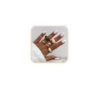 Vpanda Bagues en or pour femme qui ne ternit pas - Bague à grosses fleurs, bagues baroques, empilables, bagues de phalange réglables, bijoux vintage, Métal, Aucune pierre précieuse