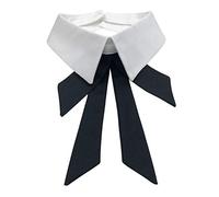 Vpang Faux col détachable à revers à carreaux Faux col ras du cou Peter Pan Collier Cou Nœud papillon, Moyen, Polyester