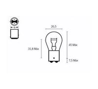 Vparts Ampoule 12v 21/5w P21/5w-ambar 10 Unités