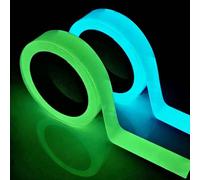 VPB Lot de 2 Rubans Phosphorescents Lumineux, 10 m × 12 mm, Vert et Bleu, Autocollants Imperméables Glow in the Dark pour Escaliers, Scènes et Couloirs
