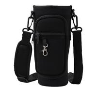 VPB Stanley Sac à bouteille réutilisable avec sangle réglable et poche pour téléphone, néoprène classique, noir, rose