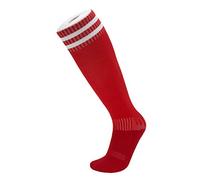 VPbao Adulte Enfant Chaussette Haute Mince à Rayures pour Sport Football 36-45 Rouge