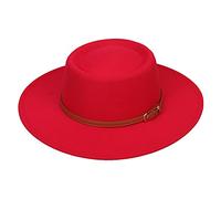 VPbao Chapeau de Soirée Mariage Fedora Trilby Panama Rouge