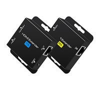 VPFET Prolongateur HDMI 200ft - Transmetteur RJ45 Ethernet via Câble Cat5e/Cat6 - Répéteur 1080p 3D HDCP EDID POC - Alimentation Unique