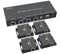 VPFET Répartiteur HDMI jusqu'à 50,3 m 1 entrée 4 sorties sur Cat5e ou 6 ou 7 Répéteur Balun Ethernet Émetteur Récepteur Prend en charge les préréglages EDID 1080p POC est seulement nécessaire pour le