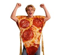 vPizza Halloween Costume, Funny Food Cosplay, 20.08x27.95 to 24.02x33.46 Inch Polyester Outfit with Realistic Design, Party Costume with Humorous Look, Cosplay Gear with Comfortable for Adult Kids