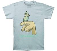 VPJGFL Dinosaur Jr Bird on Hand Men T-Shirt Light Blue (X-Large)