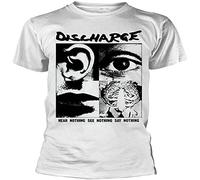 VPJGFL Discharge Hear Nothing T-Shirt Men Color White(XX-Large)