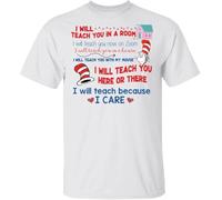 VPJGFL Dr Seuss I Will Teach You in A Rum I Will Teach Because I Care Shirt(X-Large)