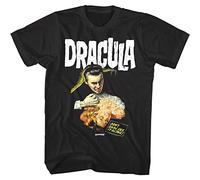 VPJGFL Dracula Terrifying Love Men's T Shirt Vampire Hammer Horror Vintage Theatrical Black(X-Large)