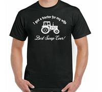 VPJGFL Farming T-T-Shirts à Manches Courtes Tractor Farmer for My Wife Mens Funny Driver Farm Fathers Day Black(Small)
