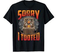 VPJGFL Funny Train T-Shirts à Manches courtess for Men Gifts Sorry I Tooted T-T-Shirts à Manches Courtes Short Sleeve Top Black(Large)