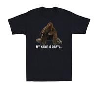 VPJGFL Gown My Name is Daryl Cute Funny Bigfoot Graphic Men's Cotton Short Sleeve T-T-Shirts à Manches Courtes Black(Small)