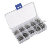 VPOUERY 200pcs Hameçons sans Ardillon pour Pêche à la Carpe Grand Écart et Tige Incurvée hameçons à œillet de Taille pour Eau Douce et Salée