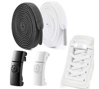 VPOUERY Paires de Fermetures Magnétiques pour Lacets Élastiques, Lacets Chaussures, Système de Laçage sans Nœud pour Enfants & Adultes - Facile à Installer - Inclut 2 Lacets Lacets Elastique