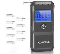 VPOW Ethylotest, Éthylotest Electronique avec Affichage Numérique LCD Bleu, Précision de Qualité, Alcootest Électronique Personnel pour Usage Domestique et Professionnel - Gris