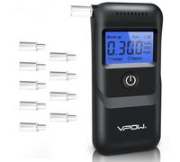 VPOW Ethylotest, Ethylotest Electronique avec Affichage Numérique LCD Bleu, Précision de Qualité, Alcootest Personnel pour Usage Domestique et Professionnel - Noir foncé