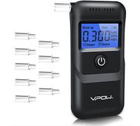 VPOW Ethylotest, Ethylotest Electronique avec Affichage Numérique LCD Bleu, Précision de Qualité, Alcootest Personnel pour Usage Domestique et Professionnel - Noir foncé