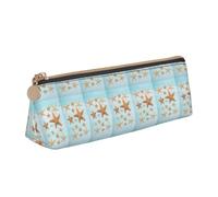 VPPUR Belle trousse à crayons 3D avec motif d'été maritime et pochette triangulaire avec porte-stylo à fermeture éclair pour outils d'écriture, blanc, One Size