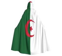 VPPUR Cape à capuche imprimée drapeau de l'Algérie pour homme et femme pour Halloween, cosplay, carnaval, fêtes, événements à thème