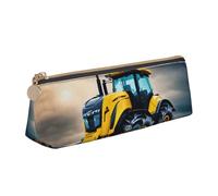 VPPUR Company Petite trousse à crayons triangulaire avec fermeture éclair pour outils d'écriture Motif tracteur agricole, blanc, One Size