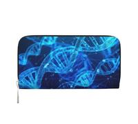 VPPUR DNA Chain Photo Print Portefeuille fait main pour femme Portefeuille pour femme Pochette pour voyage décontracté tendance, noir, taille unique, art, Noir/blanc, One Size, Art