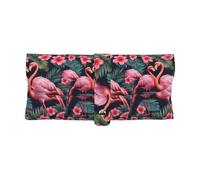 VPPUR Étui à lunettes de soleil universel avec imprimé flamant rose et fleurs d'amour pour femmes, 6,7 x 8,9 cm