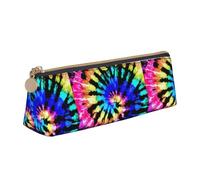 VPPUR Exotic Tribe Petite trousse à crayons triangulaire avec porte-stylo à fermeture éclair pour outils d'écriture Motif tie-dye, blanc, One Size