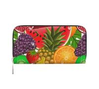 VPPUR Fresh Fruits Portefeuille à la main pour femme avec imprimé ananas pour voyage décontracté tendance, noir, taille unique, art, Noir, One Size, Art