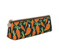 VPPUR Happy Carot Trousse à crayons triangulaire avec porte-stylo à fermeture éclair pour outils d'écriture Motif sans couture, blanc, One Size