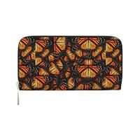 VPPUR Heaps of Orange Monarch Butterflies Portefeuille fait main pour femme Portefeuille pour femme Pochette pour voyage décontracté tendance, noir, taille unique, art, Noir, One Size, Art
