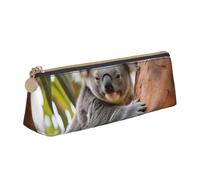VPPUR Hugging Tree Koala Petite trousse à crayons triangulaire avec porte-stylo à fermeture éclair pour outils d'écriture, blanc, One Size