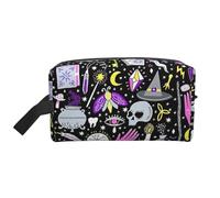 VPPUR Magic Witchcraft Sac de rangement à fermeture éclair de grande capacité pour produits de toilette et maquillage, blanc, One Size