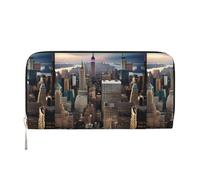 VPPUR New York Fashion City Print Portefeuille fait main pour femme Portefeuille pour femme Pochette pour voyage décontracté tendance, noir, taille unique, art, Noir, One Size, Art