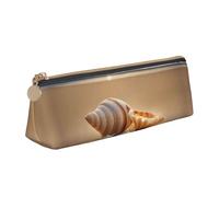 VPPUR Petite trousse à crayons triangulaire avec fermeture éclair pour outils d'écriture Motif paysage sur la plage, blanc, One Size