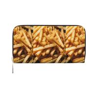 VPPUR Portefeuille à la main imprimé Fast Food pour femme, portefeuille pour femme, pochette pour voyage, décontracté, tendance, noir, One Size, Art