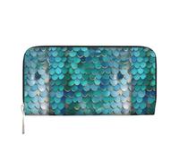 VPPUR Portefeuille à la main pour femme avec imprimé écailles de sirène pour voyage, décontracté, tendance, noir, One Size, Art