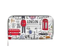 VPPUR Portefeuille pour femme avec imprimé I Love London pour femme - Pour voyage, décontracté et tendance, noir, One Size, Art