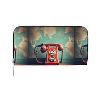 VPPUR Portefeuille rétro pour femme avec imprimé téléphone de Londres Angleterre UK pour les voyages, décontracté et tendance, noir, One Size, Art