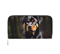 VPPUR Rottweiler Portefeuille à la main pour femme avec impression papier peint pour femme, pochette pour voyage, décontracté, tendance, noir, taille unique, art, Noir/blanc, One Size, Art