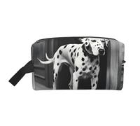 VPPUR Sac de rangement à fermeture éclair de grande capacité avec impression Dalmatien pour produits de toilette et maquillage, blanc, One Size