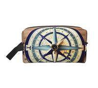 VPPUR Sac de rangement à fermeture éclair de grande capacité pour produits de toilette et maquillage Motif voilier maritime, blanc, One Size