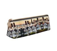 VPPUR San Francisco Petite trousse à crayons triangulaire avec porte-stylo à fermeture éclair pour outils d'écriture, blanc, One Size