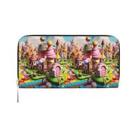 VPPUR The land of Candy Portefeuille à main pour femme Motif imprimé, noir, One Size, Art