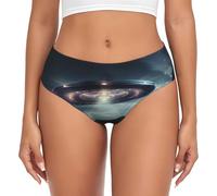 VPPUR UFO at Night Print Slip respirant pour femme doux pour la peau polyvalent assorti, noir, 3X-Large