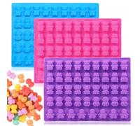 Vpqnee Lot de 3 moules en silicone en forme d'animal de taille moyenne comprenant ours, grenouille, lion, singe, pingouin et deux compte-gouttes, qui peuvent être utilisés pour faire des gommes, du